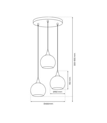 Lampa wisząca MONTE SILVER 3xE27