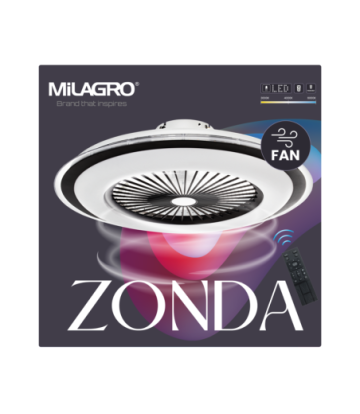 Plafoniera LED ZONDA BLACK 48W z wentylatorem