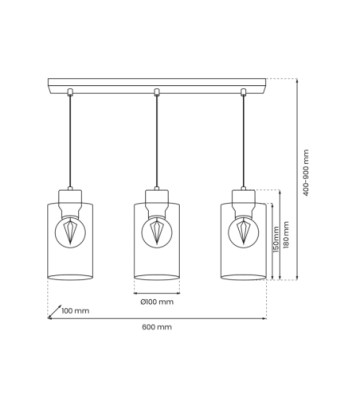 Lampa wisząca MADERA 3xE27