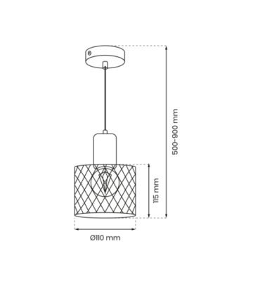 Lampa wisząca SOBRESA 1xE27