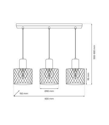 Lampa wisząca SOBRESA 3xE27