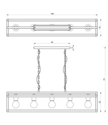 Lampa wisząca ARNOLD 5xE27