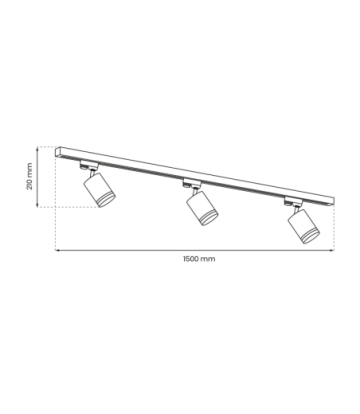 Zestaw Szynoprzewód 3xPipe Ring GU10 + Prowadnica 1,5m - Biały