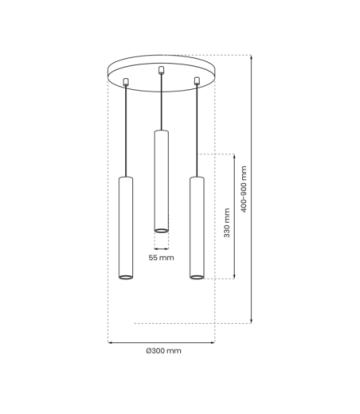 Lampa wisząca HUDSON BLACK 3xGU10