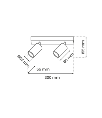 Lampa sufitowa HUDSON WHITE 2xGU10