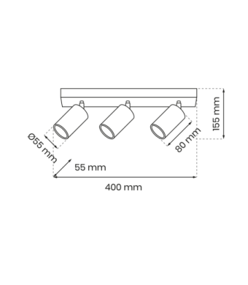 Lampa sufitowa HUDSON WHITE 3xGU10