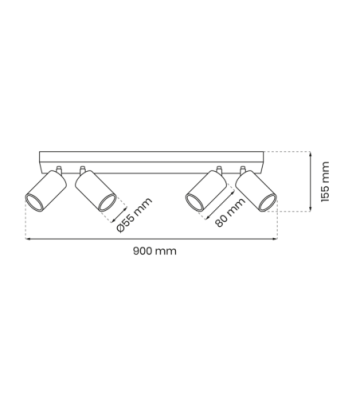 Lampa sufitowa HUDSON WHITE 4xGU10