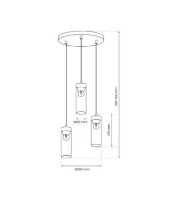 Lampa wisząca ELICA 3xE27