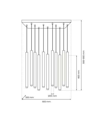 Lampa wisząca MONZA BLACK 11xG9 max 8W LED