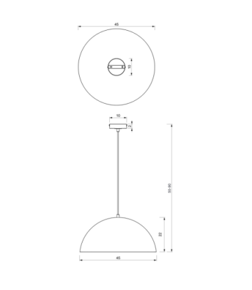 Lampa wisząca BETA NAVY BLUE/GOLD 1xE27 45cm