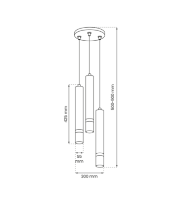 Lampa wisząca JOKER BLACK/CHROME 3xGU10