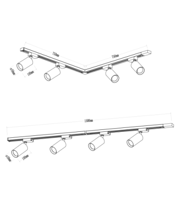 Zestaw Pipe Track Biały 4xGU10 1,5m