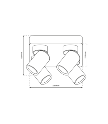 Lampa Sufitowa Andy 4xGU10 Kwadrat Biały + Złoty