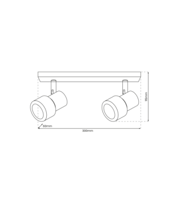 Lampa Sufitowa Cino 2xGU10 Biały + Chrom