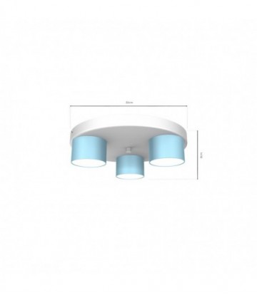 Lampa sufitowa DIXIE Blue/White 3xGX53