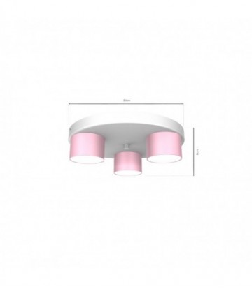Lampa sufitowa DIXIE Pink/White  3xGX53