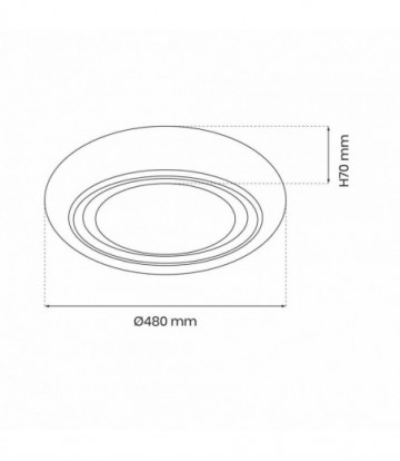 Plafon MEGAN GOLD Ø480 mm 48W LED